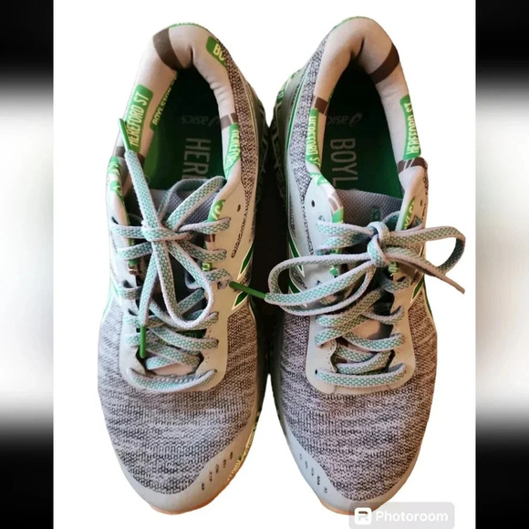 Asics Gel-Cumulus 20 2019 BOSTON Ltd EDITION Women Running Shoes Sz 9 Grey Green - Picture 7 of 11